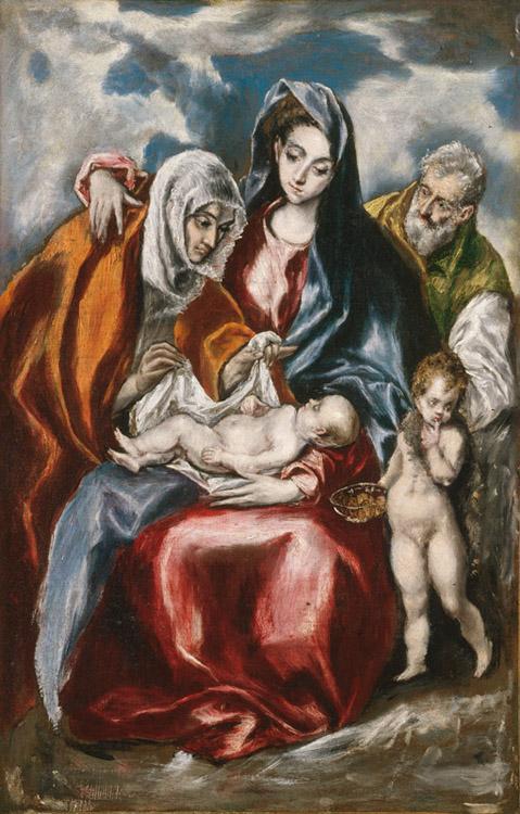 El Greco The Holy Family with St Anne and the young St John Baptist (mk08) oil painting image